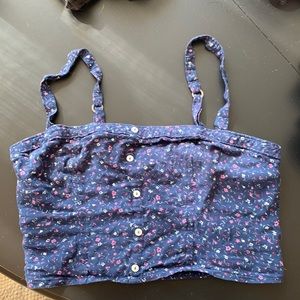 Abercrombie Blue floral crop top
